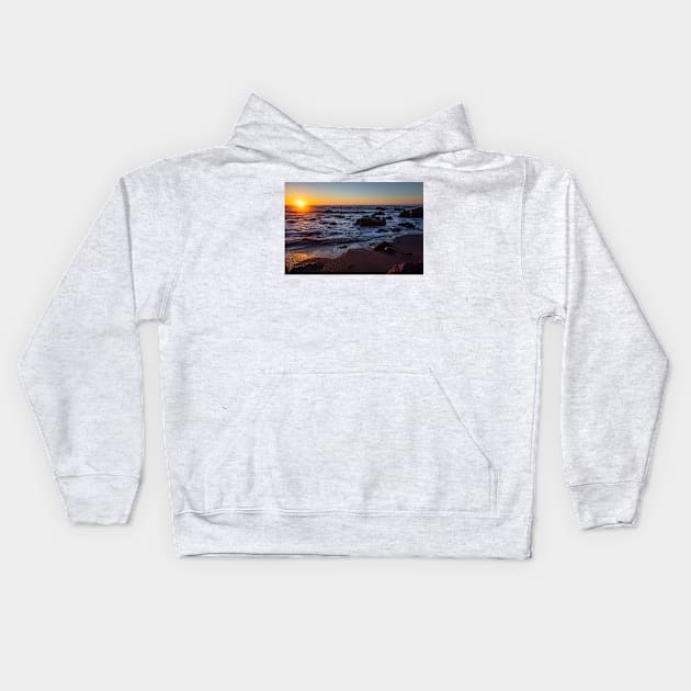 Pacific Coastal Sunset Kids Hoodie by photogarry